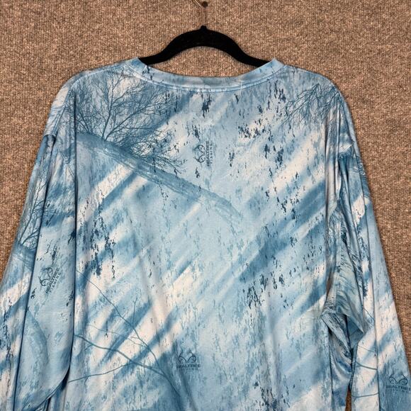 Habit Shirt Mens 2XL Blue UPF 40 Blue Water Long Slv Pullover Realtree Fishing - Picture 9 of 10
